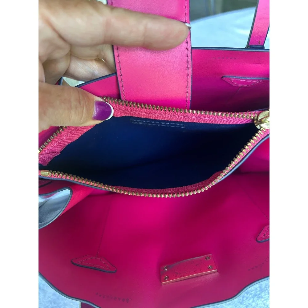 Kate Spade Arbour Hill Elodie Blue Pink Leather Satchel Crossbody Tote Bag